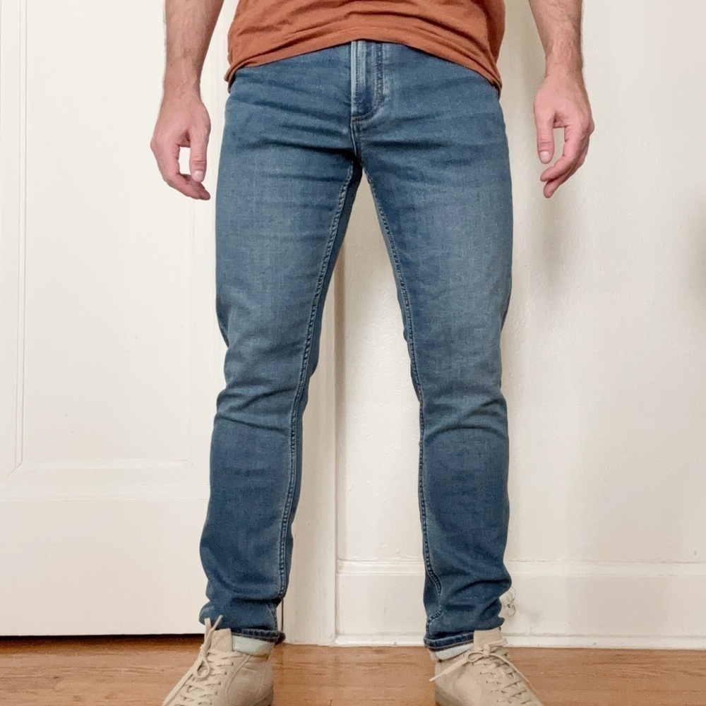 Faherty Stretch Terry 5-Pocket Pant Indigo Ocean Wash Men’s 30x32 Slim New